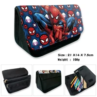 disney spidey pencil case super hero large capacity double layer zipper pencil case baby yoda student stationery bag