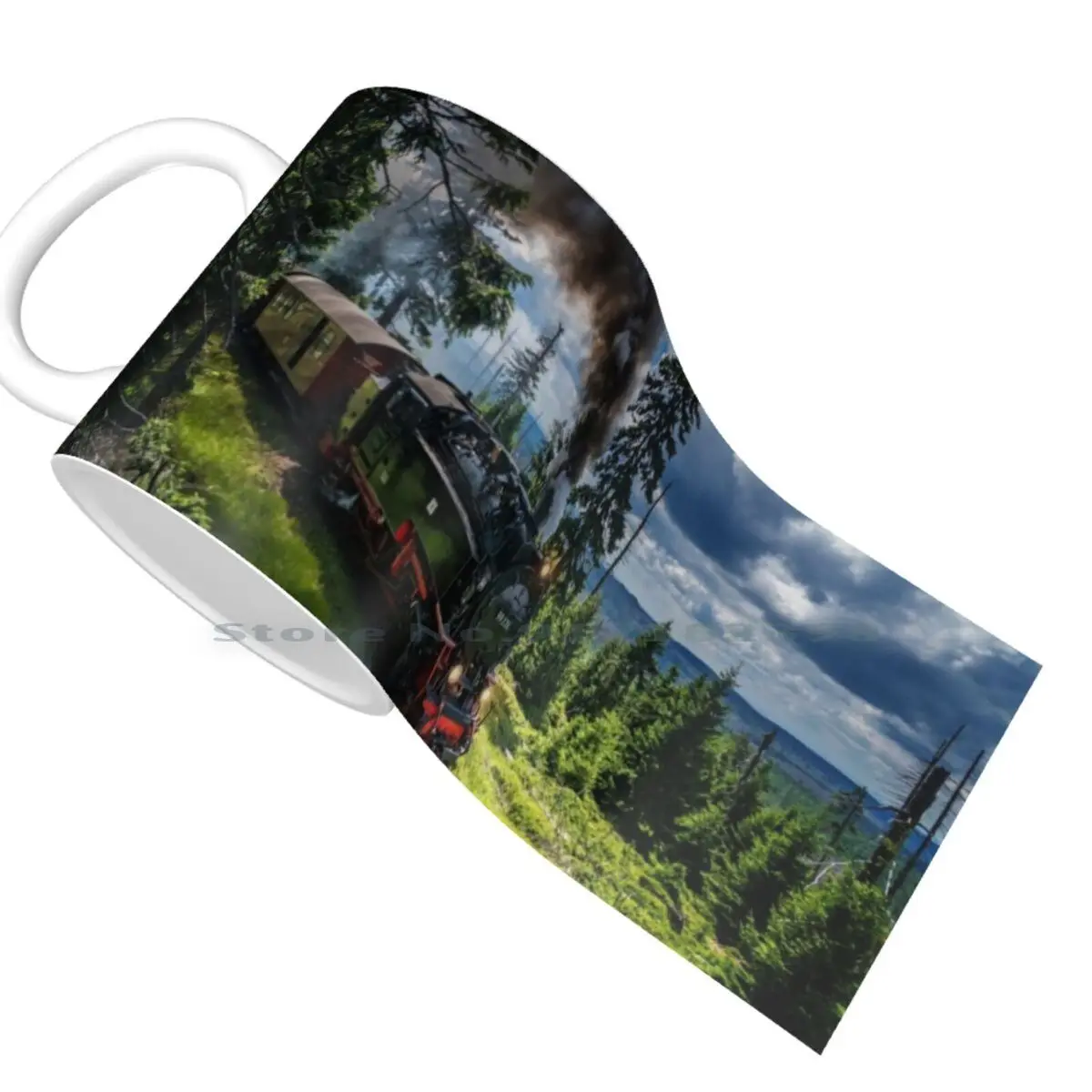 S tea m Локомотив-Harz с узким железом (Германия) Керамические Кружки Кофейные чашки