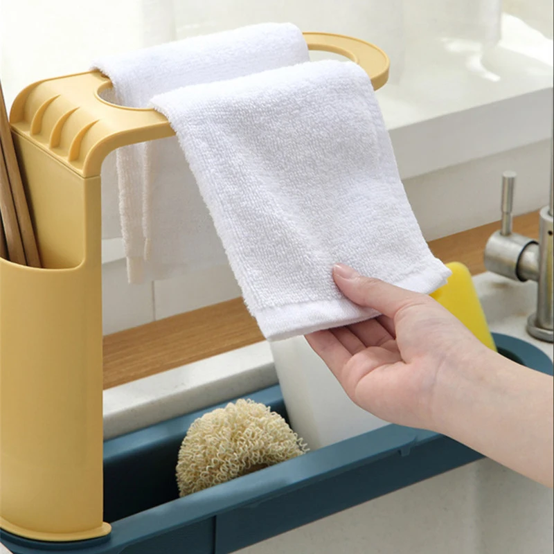 Телескопическая полка для раковины органайзер кухонных раковин держатель губки