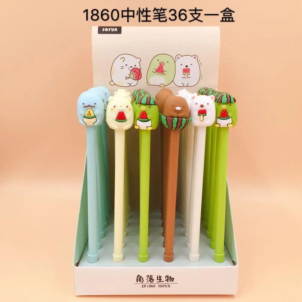 Sumikko gurashi 36 шт./упак. разные дизайны с черепами и другими рисунками медведя, платье принцессы с принтом «обезьяна» Альпака Творческий Стиль гелевая ручка унисекс Ручка-роллер ручка - Цвет: Sumikko gurashi