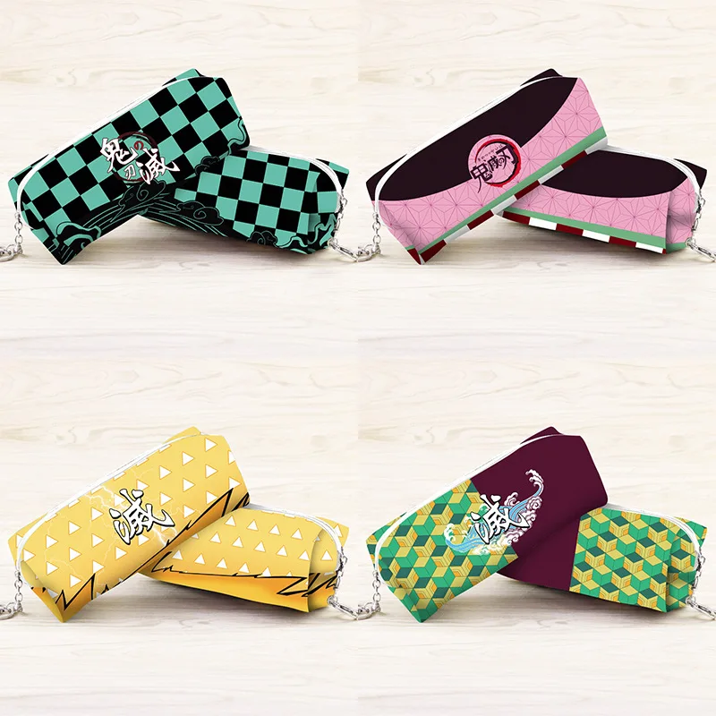 Чехол карандаш для косплея Demon Slayer на молнии с принтом косметичка Подарочная