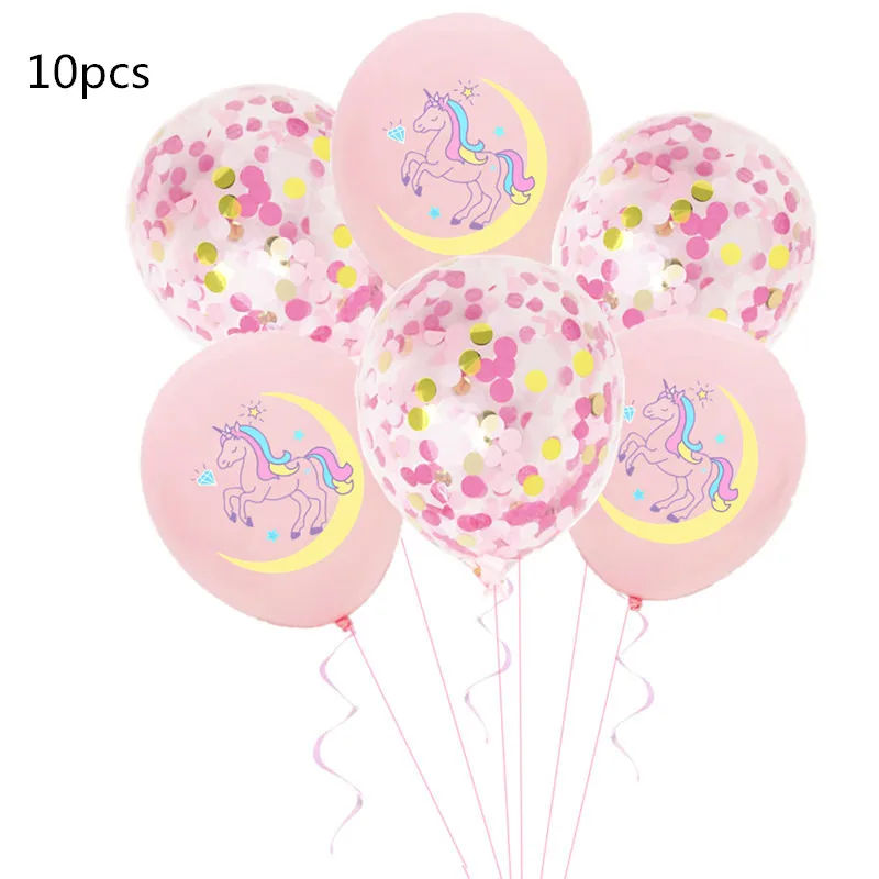 Unicorn pink 10 шт. 12 дюймов Единорог латексные шары собака день рождения баллон гелия украшения пчела Акула панда надувные globos детские игрушки - Цвет: Unicorn pink