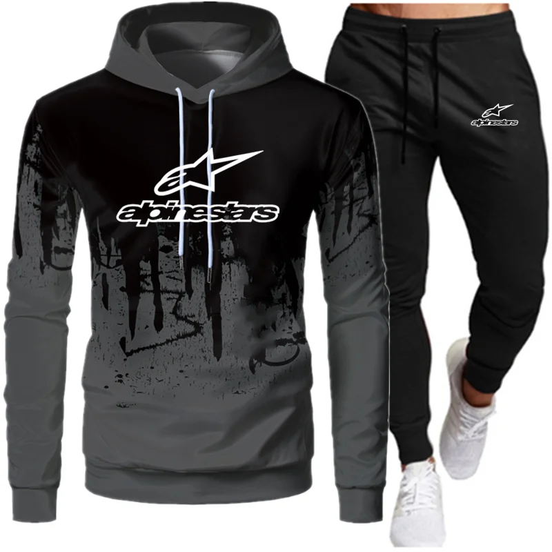 

New fashion letter printed men's Hoodie + Pants Set men's sportswear casual slim fit sportswear men's brand sportswear