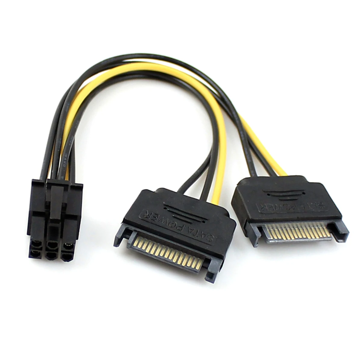 Двойной два SATA 15 Pin Male M to PCI-e Express Card 6 Female видеокарта кабель питания см | Компьютеры