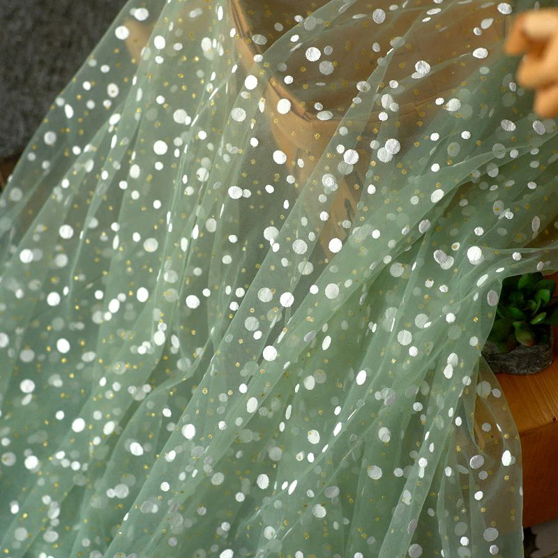 Сетчатая Тюлевая ткань в горошек с золотым принтом высококачественное свадебное