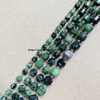2lots more 10 off semi precious stone american football faceted aa quality red green zoisite 7 round loose beads 6 8 10 mm
