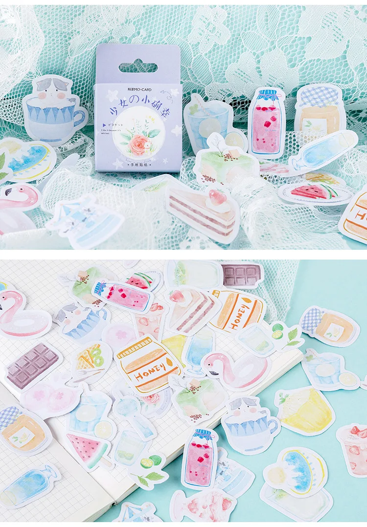 46 шт./пакет Девушка любимый мороженое Kawaii Липкие заметки бумажная наклейка записная книжка коврик офисные школьные принадлежности канцелярские принадлежности