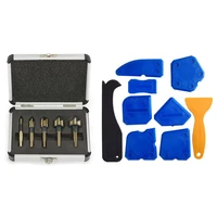 9 pcs caulking kit silicone remover sealing tool 5 pcs 82 degrees countersink drill bit 5 flute chamfering cutter