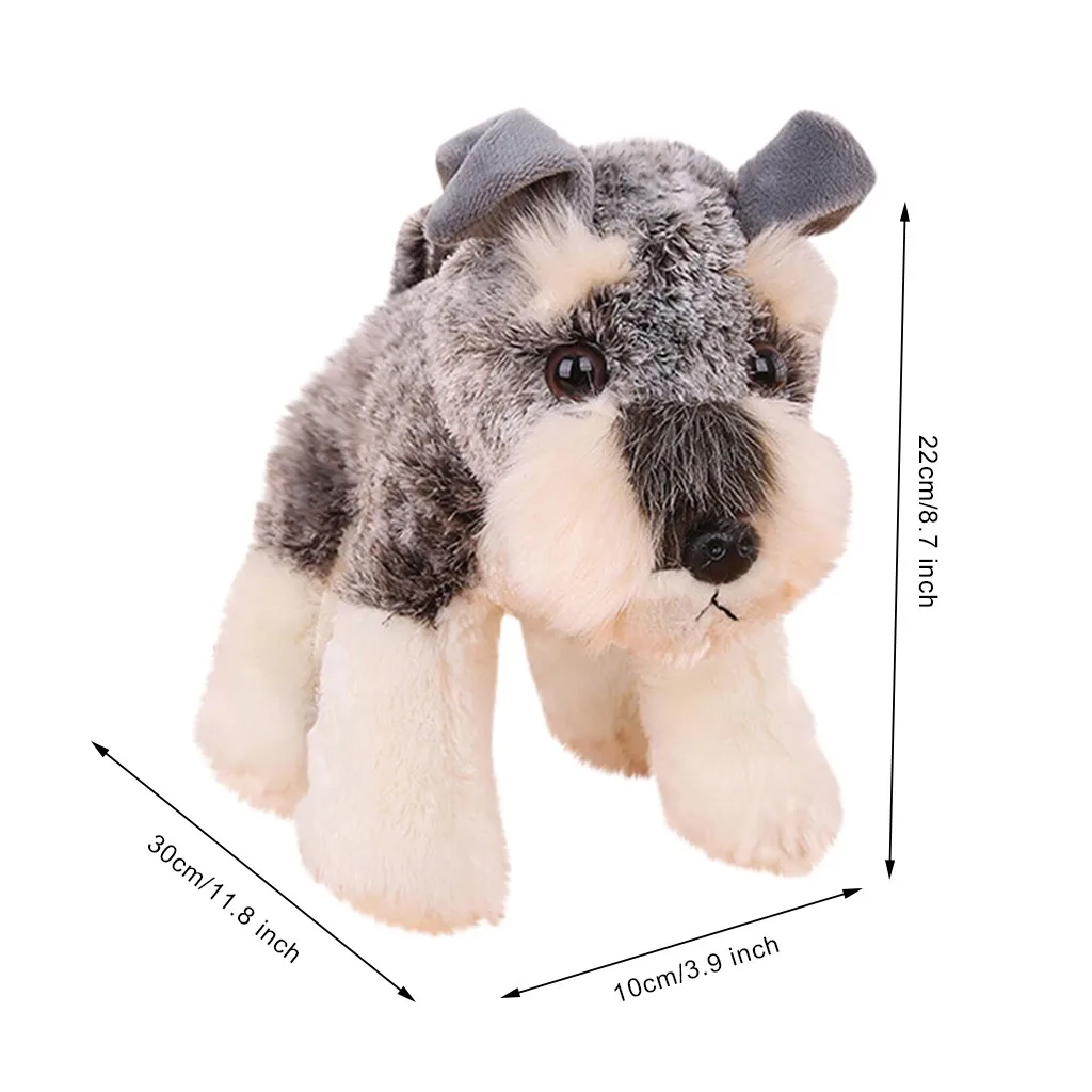 

Newcoming Realistic Schnauzer Doggy Cute Handmade Simulation Soft Toy Puppy Plush Doll Stuffed Animals Children's Christmas Gift