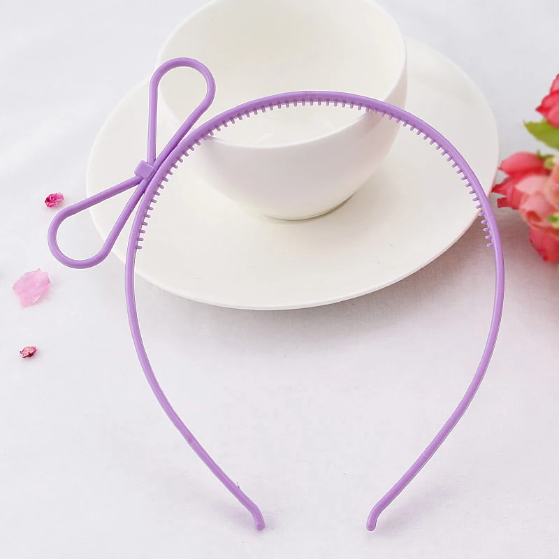 Bow Purple 12 шт./лот, блестящая повязка на волосы с единорогом, ободок, повязка на голову для женщин и девочек, кошачьи ушки, Русалочка, пластиковая повязка для волос, аксессуары для волос, горячая распродажа - Цвет: Bow Purple