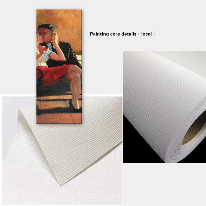 

5P Canvas Poster Kiss In The Park Wall Art Print Painting Wall Pictures Bedroom Decor No Frame