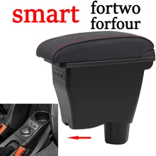 for smart fortwo armrest box universal car center console smart forfour caja  modification double raised with USB No assembly
