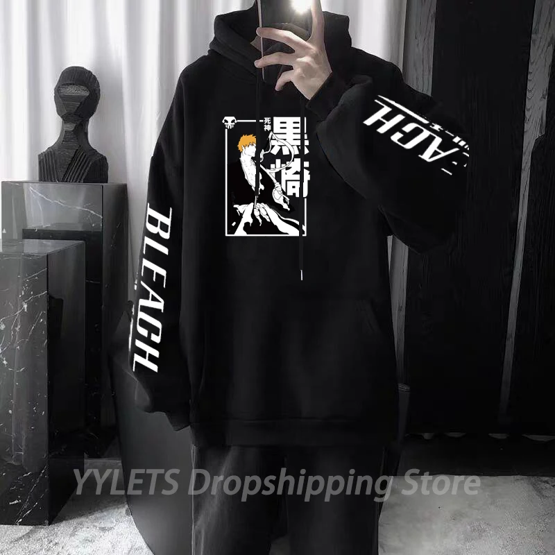 

Bleach Anime Hoodie Harajuku Print Men Women Streetwear Pullover Casual Long Sleeve Sweatshirt Tops Fashion Oversized Hoody