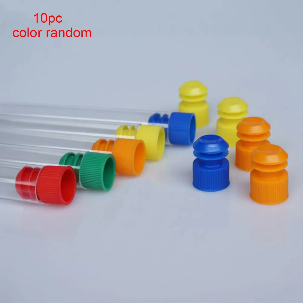 

10pcs/set Bottle Test Multifunctions Environmental Hardness Plastics Clear Disposable Tube Lab Container + Push Cap