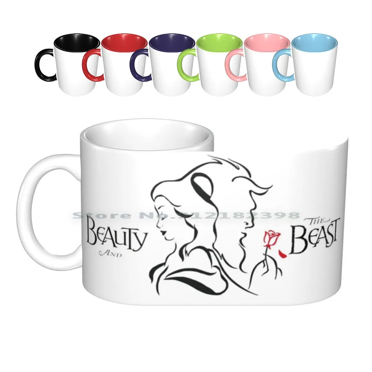 

Керамические кружки, кофейные чашки, кружка для молока, чая, кружка Принцесса Белль, принцесса Белль, Адам, музыкальный логотип из мультфиль...