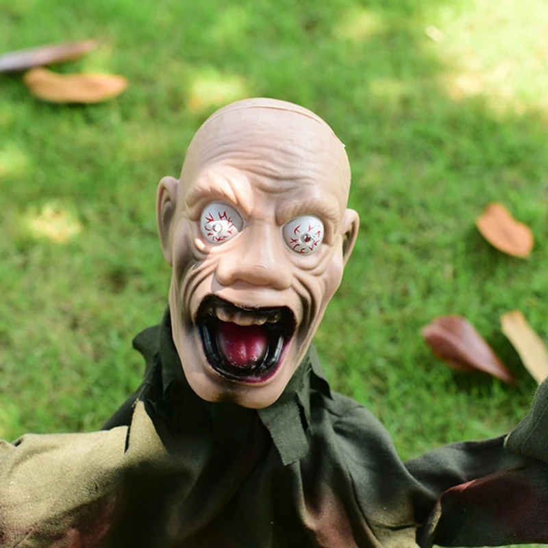 

69HF электронный заземляющий штекер, звуковое Голосовое управление, качели тела, призрак, ужас, реквизит, Хэллоуин, уличный сад, украшение для ...