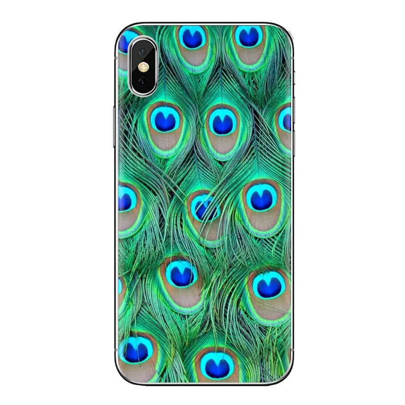 Павлин мех для iPhone XS Max XR X 4 4s 5 5S 5C SE 6 6S 7 8 Plus samsung Galaxy J1 J3 J5 J7 A3 A5 мягкие прозрачные
