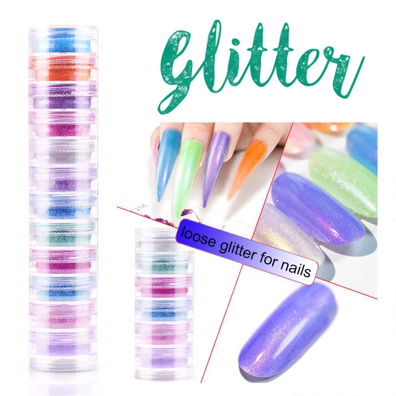 12 цветов свободный блеск для тела/лица/ногтей/Макияж Блеск пыль наклейки