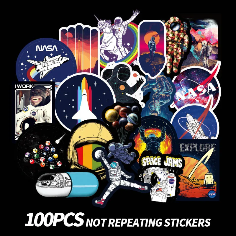 Space 100 шт./компл. Мультфильм Аниме Драконий жемчуг Супер Марио наклейки "Мстители" милой принцессы DIY наклейки для мальчиков и девочек Классические игрушки-подарки - Цвет: Space