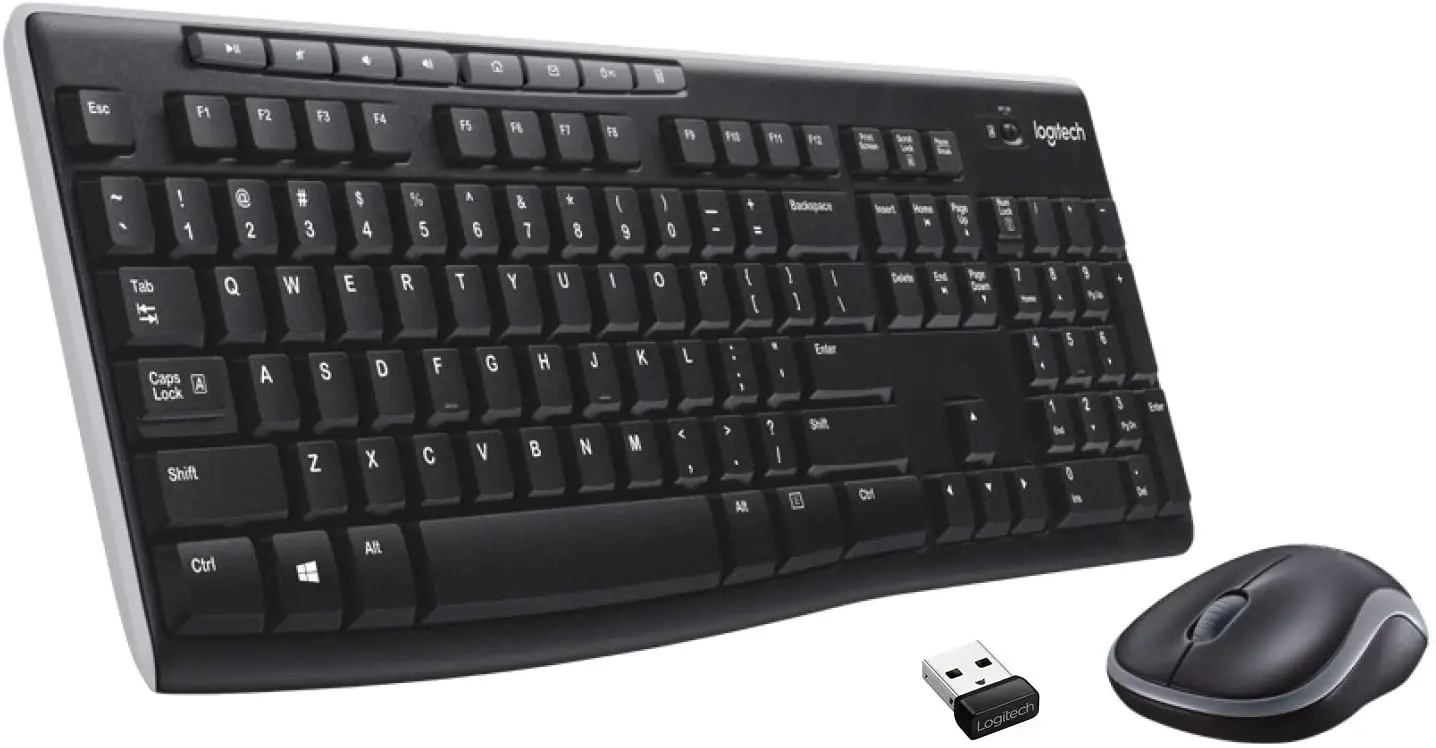 

Беспроводная клавиатура и мышь Logitech MK270, в комплекте клавиатура и мышь, длительный срок службы батареи