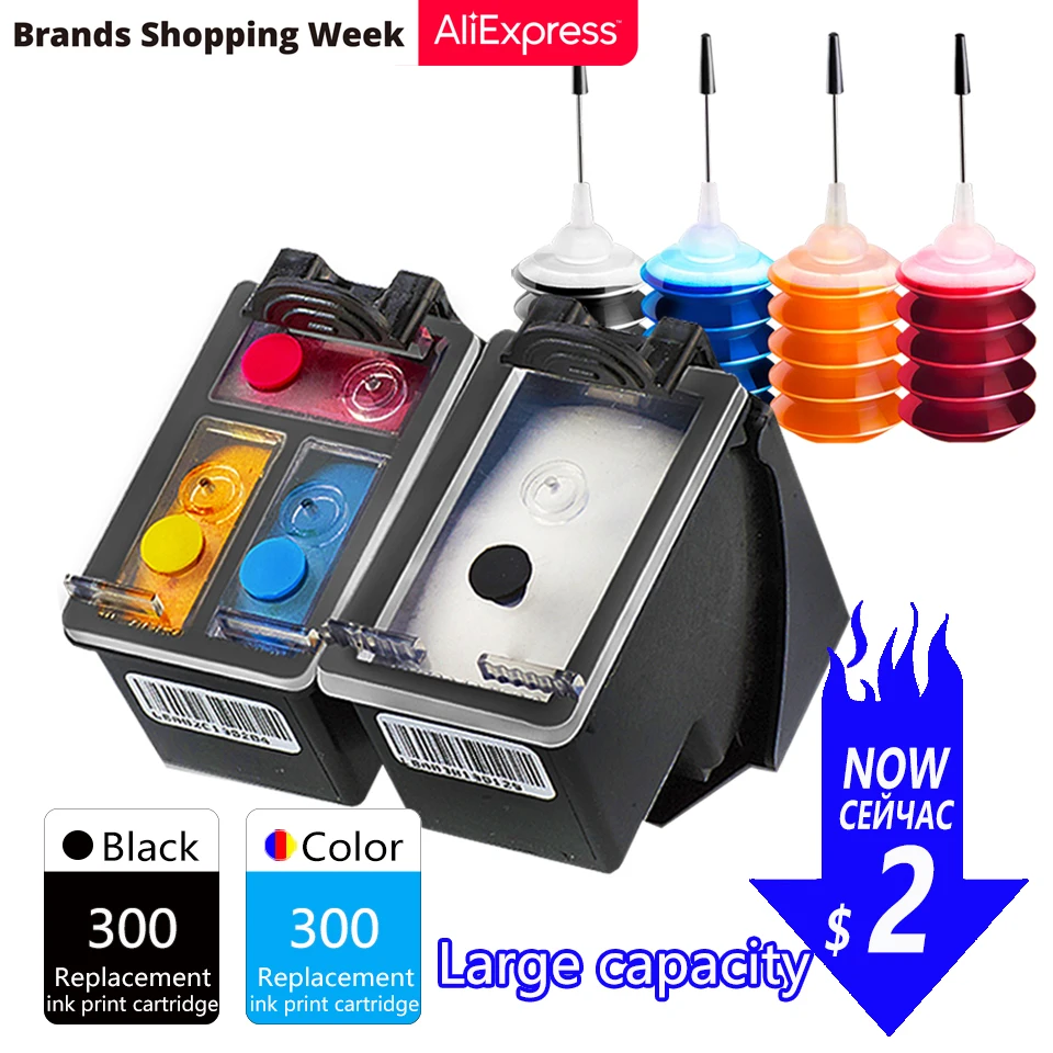 Картридж с чернилами GraceMate совместимый принтером Hp 300 Deskjet F2410 F2418 F2420 F2423 F2430 F2440 F2476