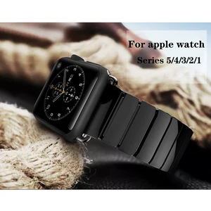 Ремешок керамический для apple watch band 44 мм 40 мм 45 мм 41 мм 42 мм 38 мм, браслет с пряжкой-бабочкой для iwatch series 76SE543