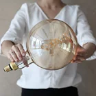 Светодиодная винтажная лампа накаливания, приглушаемая винтажная лампа с круглым светом G200, 4 Вт, 220 В, 6 Вт, домашний декор