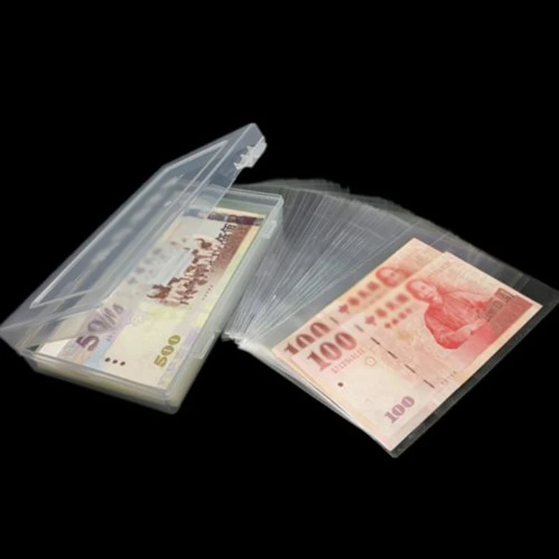

100 шт. коробка для хранения банкнот Чехол Бумажный альбом для денег коллекционный контейнер для банкнот пластиковый для домашнего декора аксессуары