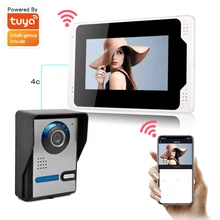 Tuya App Home Intercom System Wireless WiFi Smart IP Video Doorbell 1080P 7 Inch Touch 1x1080P Wired Outdoor Door Phone Camera