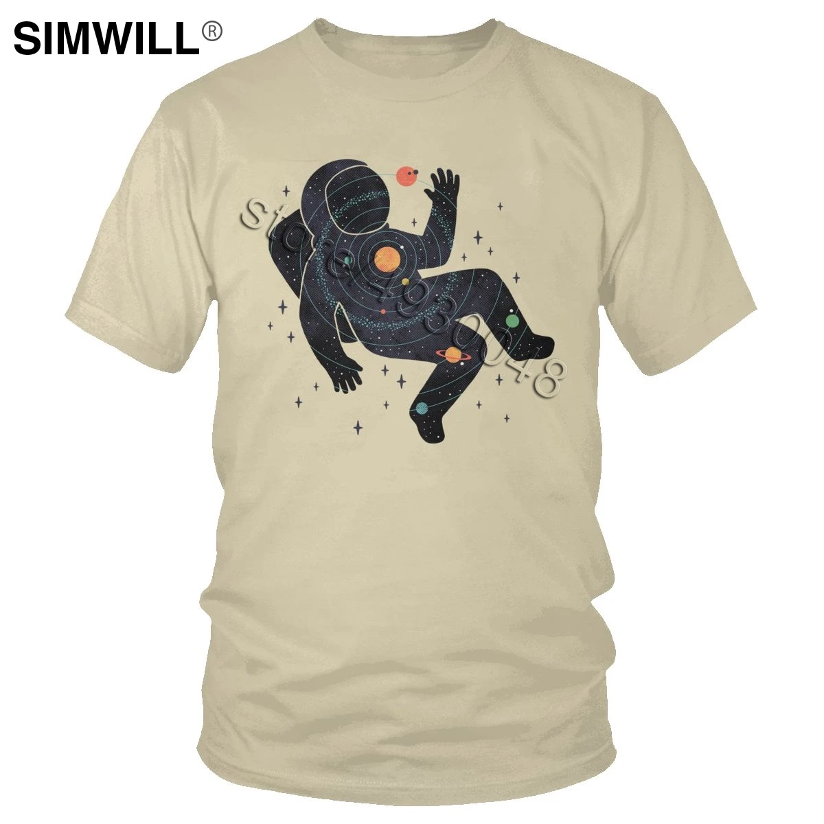 

Inner Space Astronaut T Shirt Men's Print Short Sleeved Cotton T-Shirt O-neck Cosmonaut Tshirt Custom Print Tees Top Gift Idea