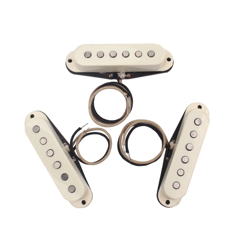 

Vintage Alnico V Single Coil Pickups Standard SSS Neck/Middle/Bridge Pickup Set for ST Strat Stratocaster Electric Guitar Parts