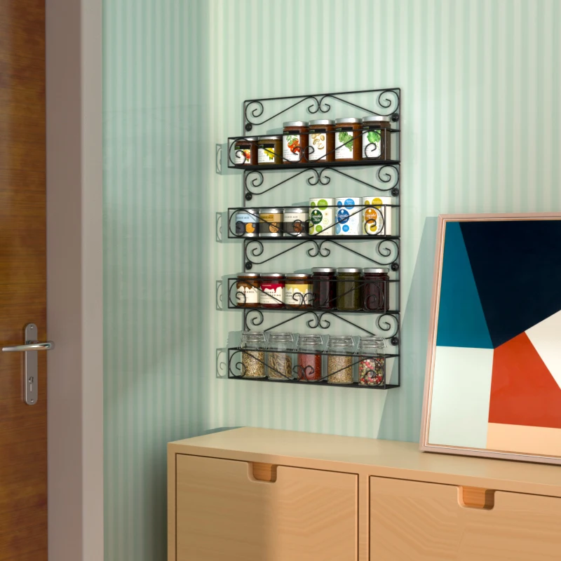 4 шт. стеллажи для хранения кухонные полки металлические бутылки специй