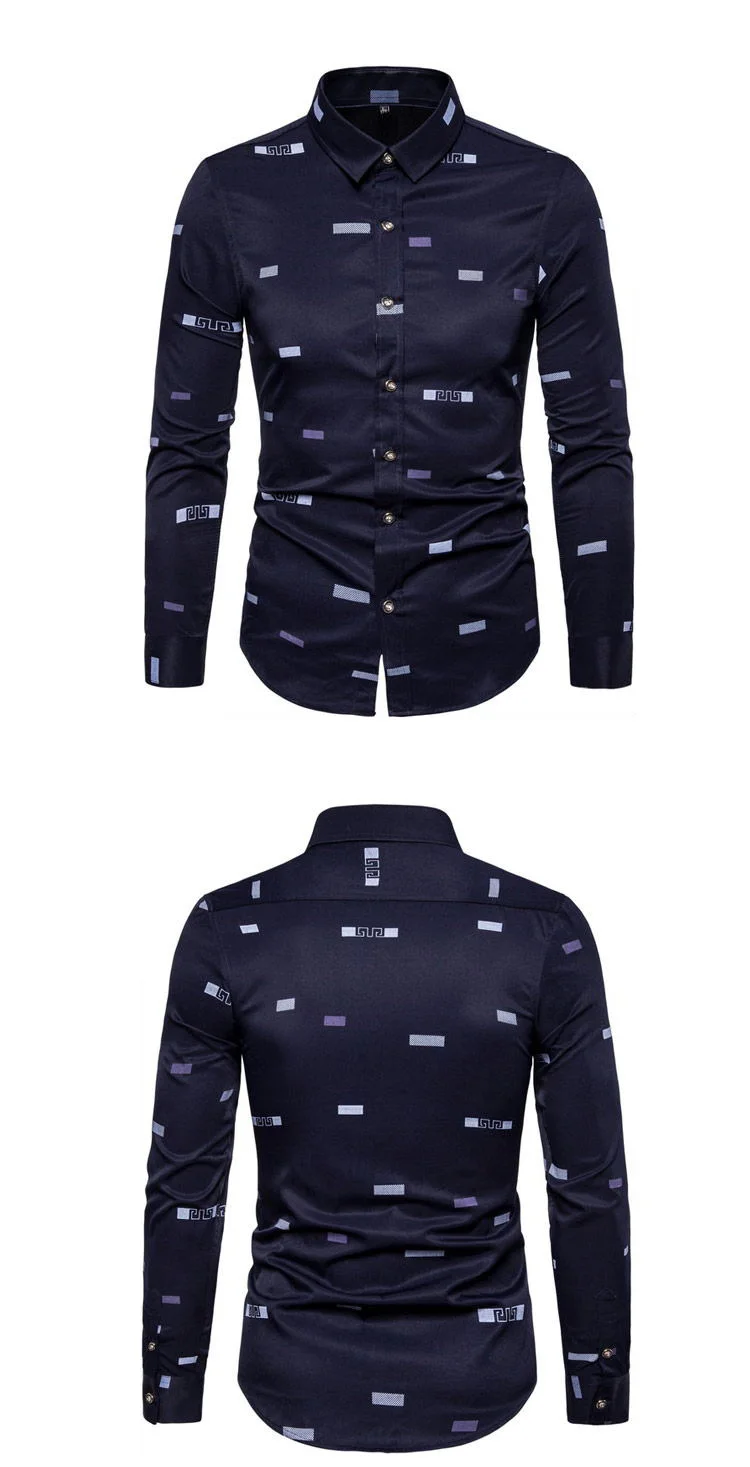 MIACAWOR, новинка, мужские повседневные рубашки, модный принт, Camisa Masculina, облегающая, с длинным рукавом, Camisa Social, мужская одежда размера плюс, 5XL, C379