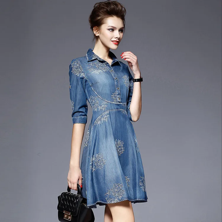 Повседневные джинсы для женщин 2020 летнее платье большого размера Осеннее