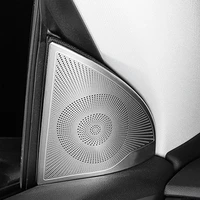 for tesla model y 2020 2021 car door audio speaker cover loudspeaker trim frame sticker stainless steel interior accessories