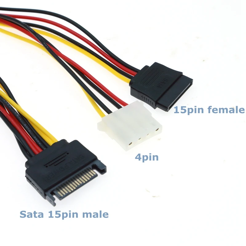 

SATA 15-контактный штекер-Molex 4-контактный гнездо + 15-контактный гнездовой SATA чехол для компьютера шнур питания, используется для жестких дисков...