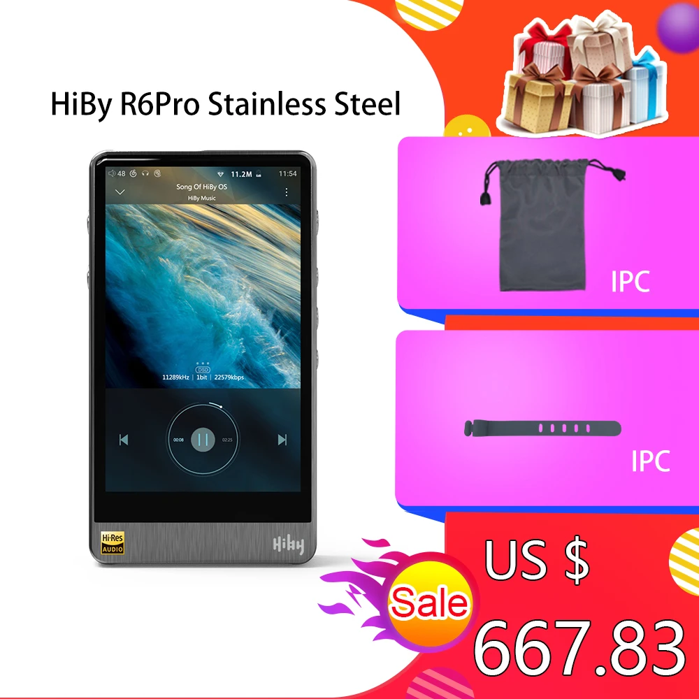 Mp3 плееры HiBy R6Pro без потерь Высокое разрешение цифровое аудио Hi Fi Bluetooth Музыка Ultra HD