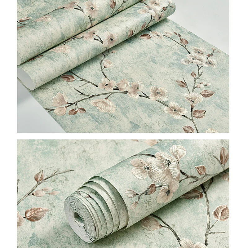 

Home Improvement Wall Paper European Self-adhesive 3D Non-woven Luxury Wallpaper Rolls For TV Background Bedroom Decor