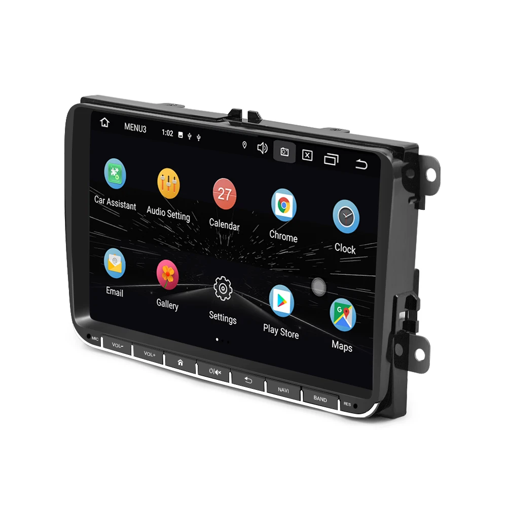 AMPrime Android 9,0 автомобильный радиоприемник стерео 9 ''емкостный сенсорный экран gps wifi Bluetooth 2G+ 16G память Авторадио для Passat Golf MK5