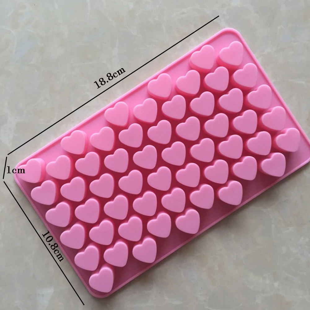 

55 Cavities Love Heart Shape Silicone Mold For Chocolate DIY Sweets Candy Molds Solid Color Useful Silicone Cake Cookie Mold