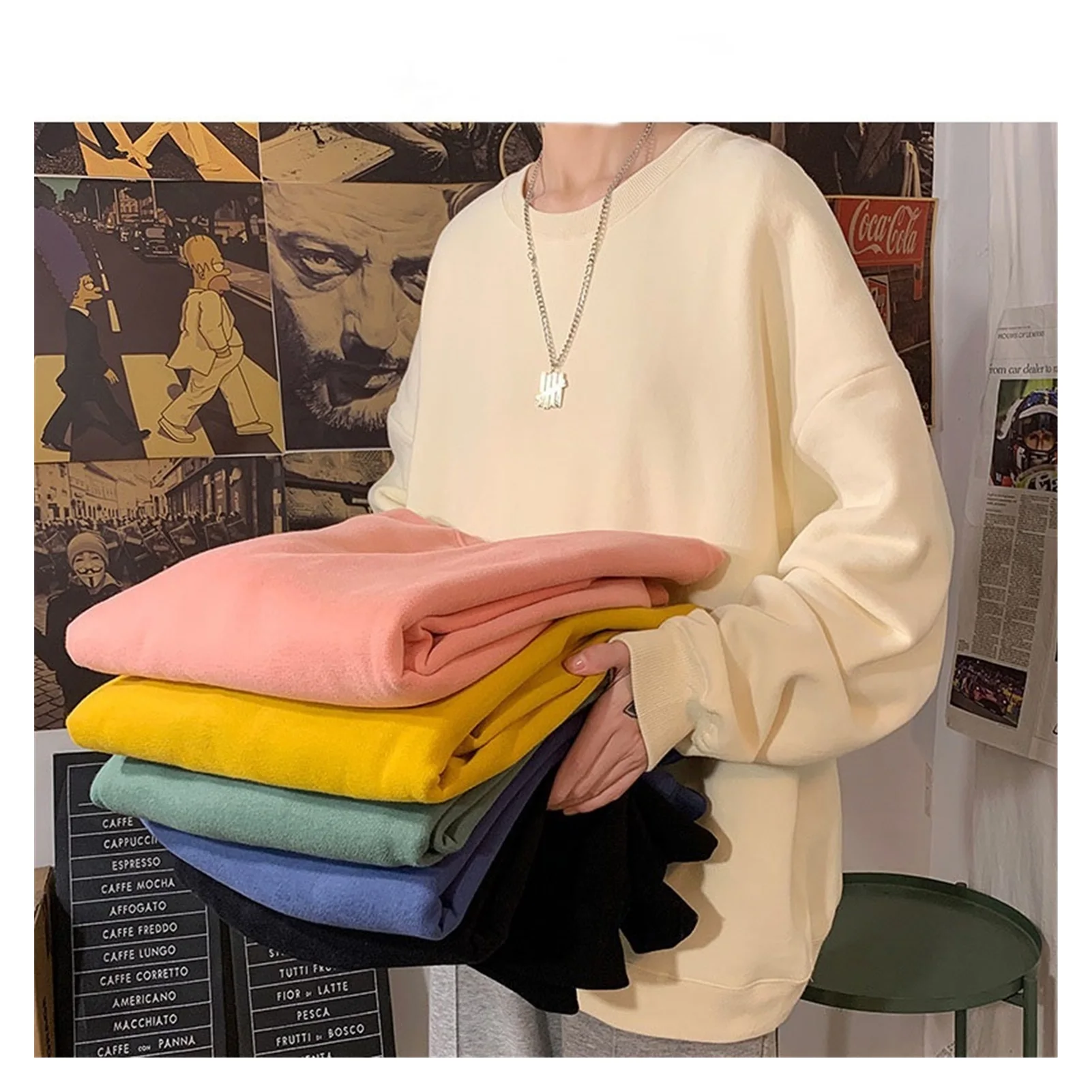 

2021NEW Men Solid 7 Colors Harajuku Hoodies 2021 Mens Autumn Korean Fashions Oversized Sweatshirts Japanese Streetwear Clothes