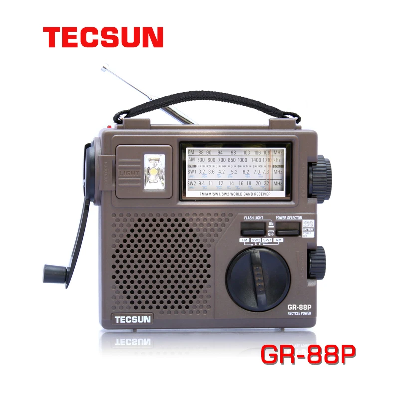Новый цифровой радиоприемник TECSUN GR 88P аварисветильник радио динамо со