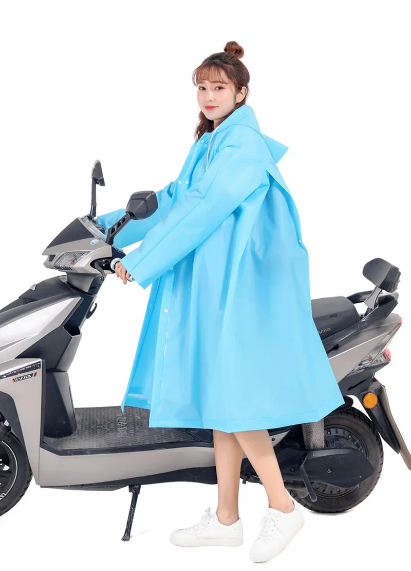 

Fashion Outdoor Rain Coat Women Covered Transparent EVA Girls bicycle Raincoat Travel Waterproof Rainwear Adult Poncho With Hood