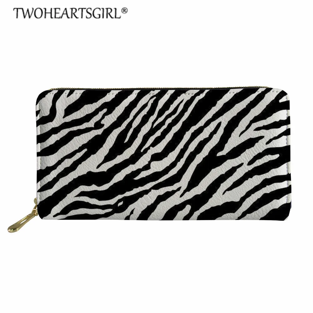 Z4445Z21 Twoheartsgirl с принтом зебры Длинный кошелек клатч женская сумка простая Мода Монета ID держатель для карт мужской телефон сумка женский кожаный кошелек - Цвет: Z4445Z21