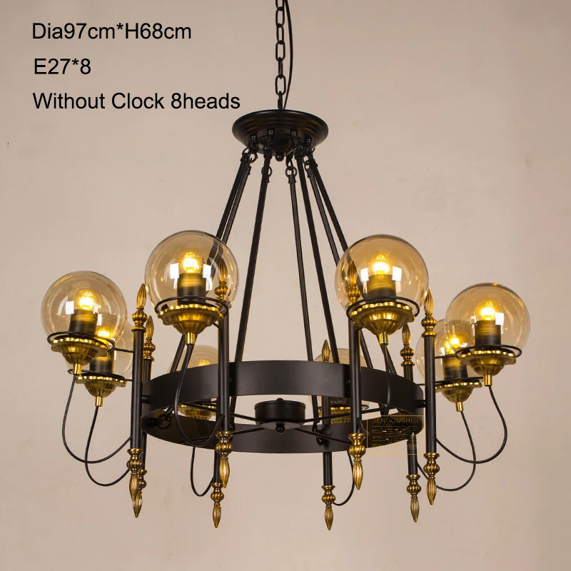 Стеклянная люстра в стиле индустрии американская Ретро железная лампа для