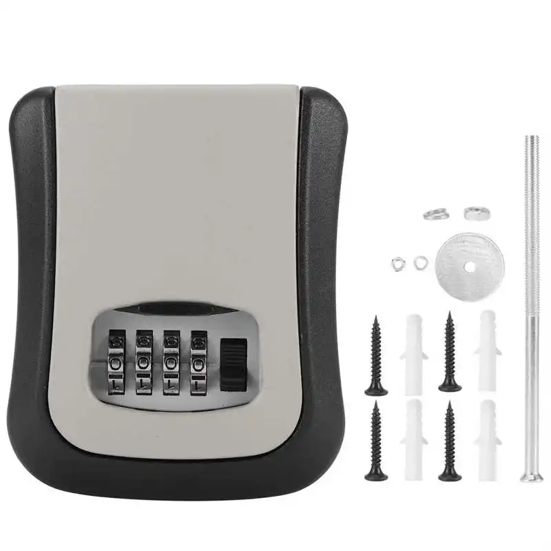 Уличный настенный 4 цифры Комбинации замок с ключом для хранения Безопасный