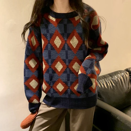 Повседневные свободные базовые универсальные модные толстые обычные пуловеры