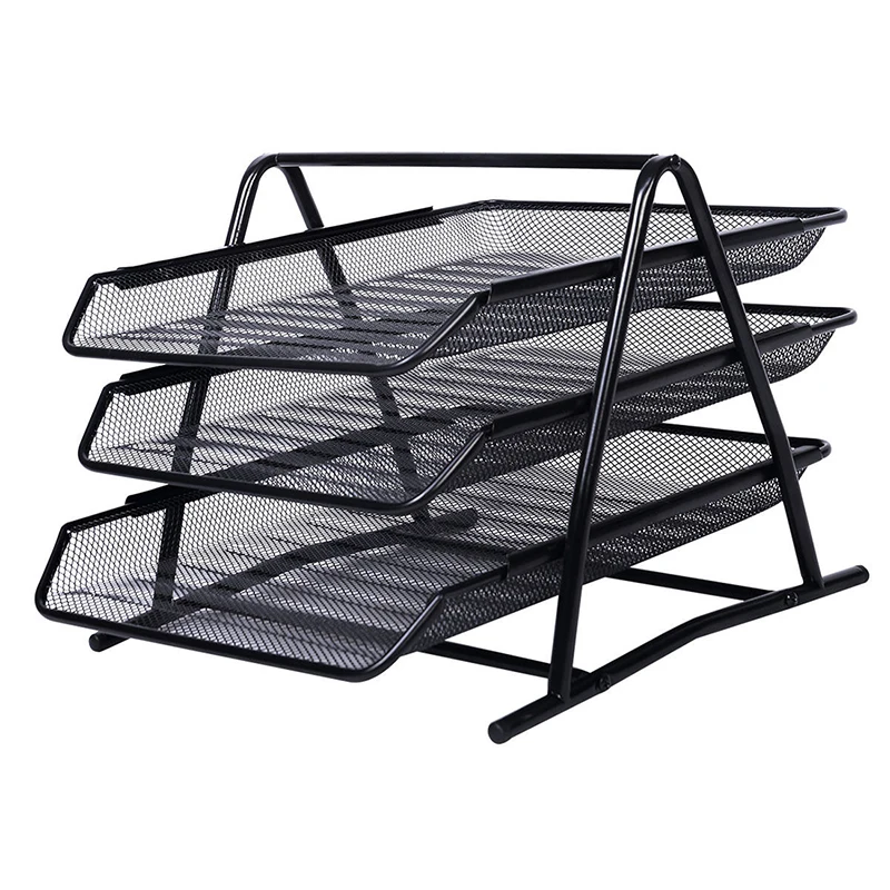 Office Filing Trays Holder A4 Document Letter Paper Wire Mesh Storage Organiser |