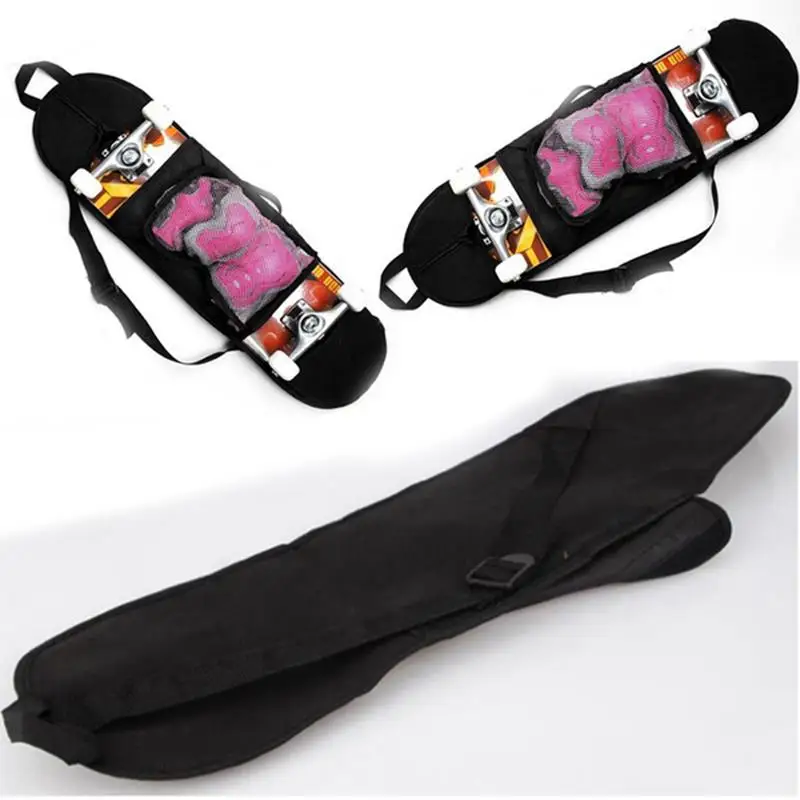 

Longboard Carrying Backpack Skateboard Backpack Leisure Sports Bag Non Woven Fabric Black Carry Bag