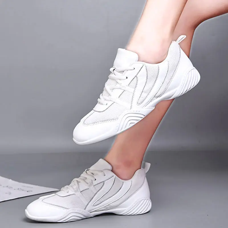 Women's Aerobics Gym Shoes Girl's Sneakers Fashion White Ladies Modern Street Dancing Shoes Female Jazz Sports Shoes Size 27-45
